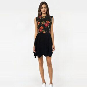 Altar’d State Floral Embroidered Sleeveless Black Mini Dress Medium